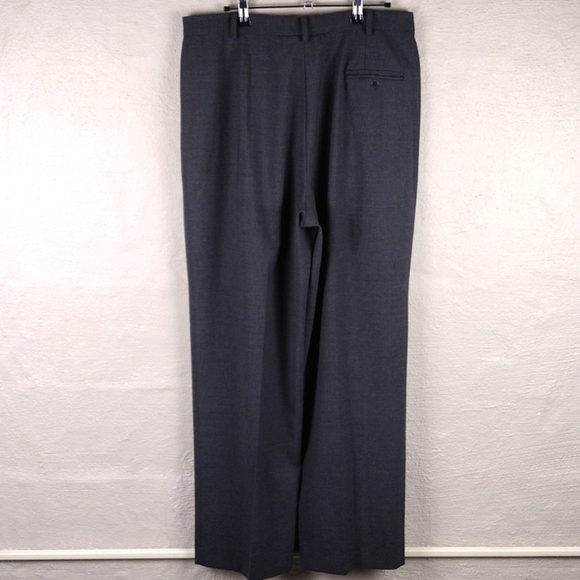 Barry Bricken Vintage Grey Wool Blend Pleated Front High Rise Straight Leg Pant - Picture 9 of 13